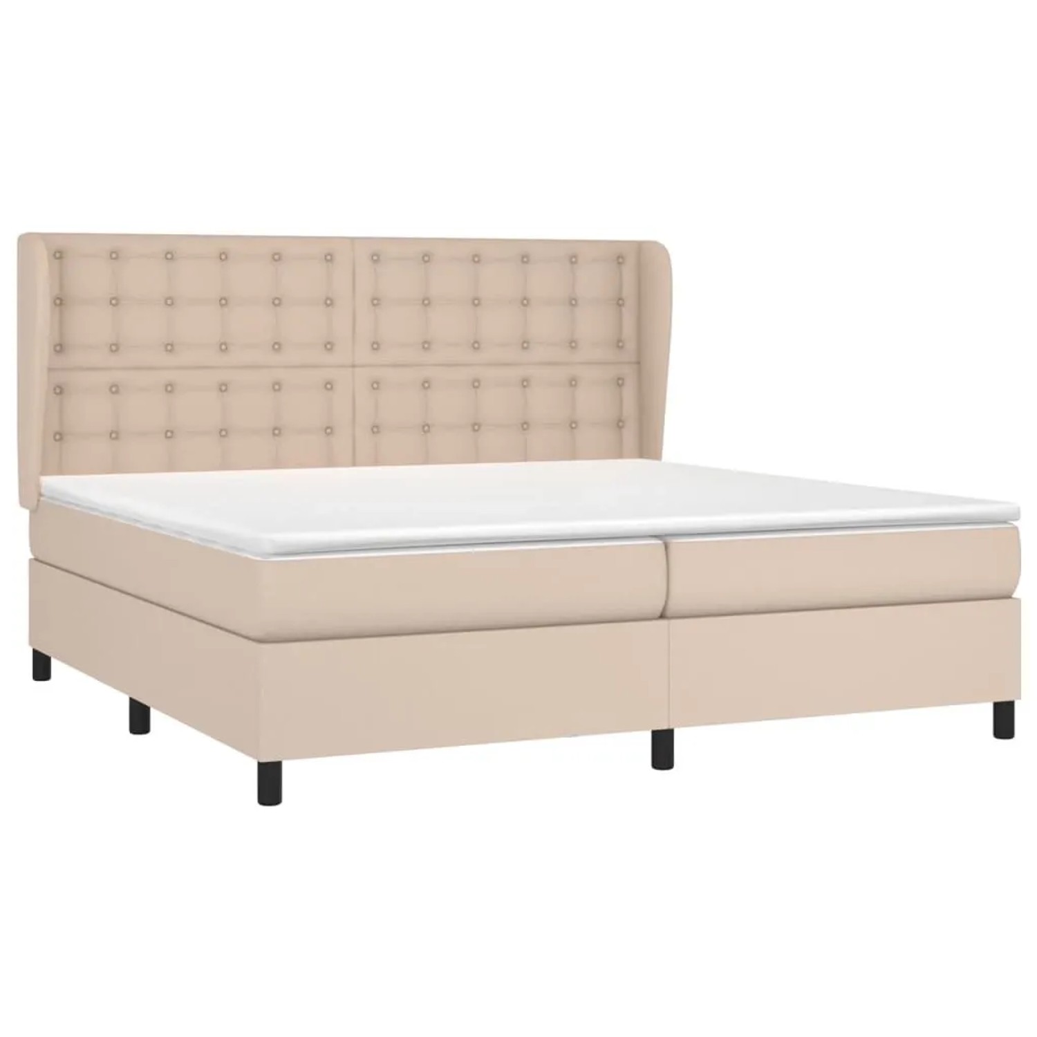 vidaXL Boxspringbett Matratze Cappuccino-Braun 200x200cm Kunstleder 3129056