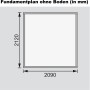 Fundamentplan des Karibu Holz-Gartenhauses Raala, 209x213 cm, ohne Boden.