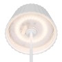 Weiße Reality LED-Tischleuchte Suarez, dimmbar, Ø 13,5 cm. Moderne Lampe für den Innen- und Außenbereich.
