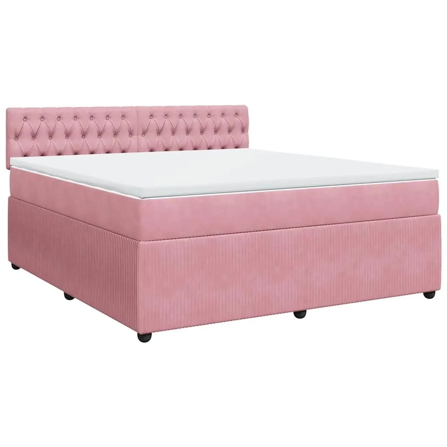 vidaXL Boxspringbett mit Matratze Rosa 180x200 cm Samt 3290117 günstig online kaufen