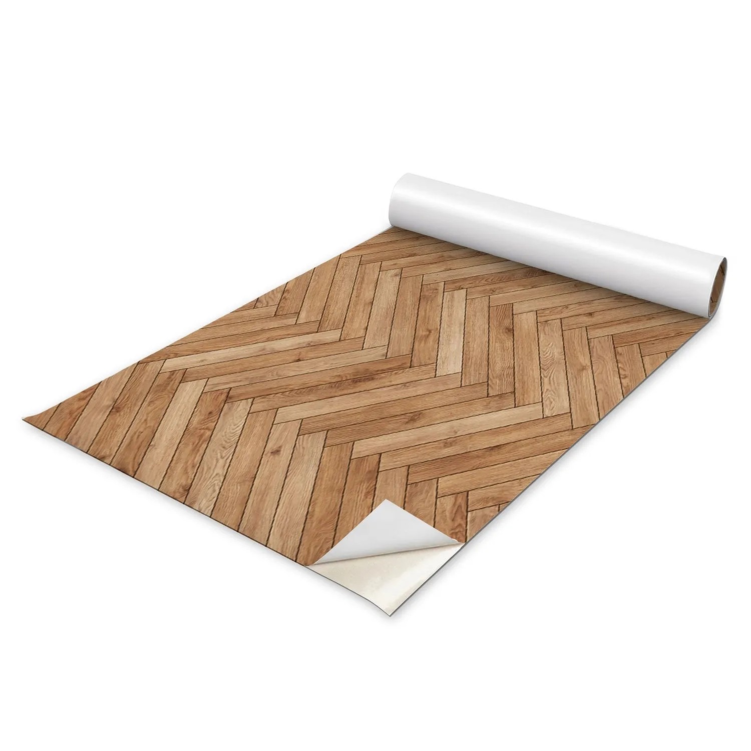 Tulup Möbelfolie Fischgrätmuster Möbelsticker 50x100 cm Braun Dekorfolie Möbel Möbelaufkleber