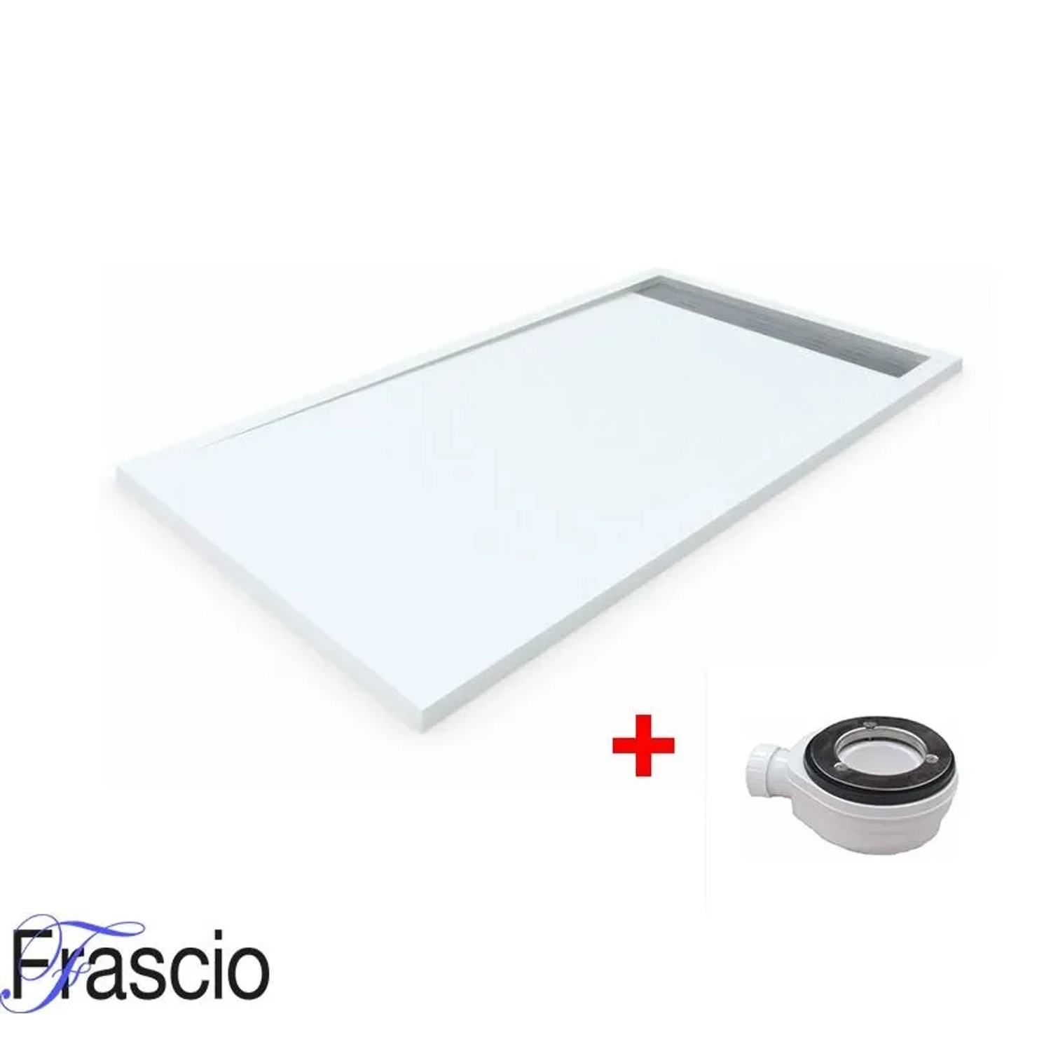 Frascio Duschwanne 90x135 cm Beige mit Gitterlinie und Abfluss für Duschen.