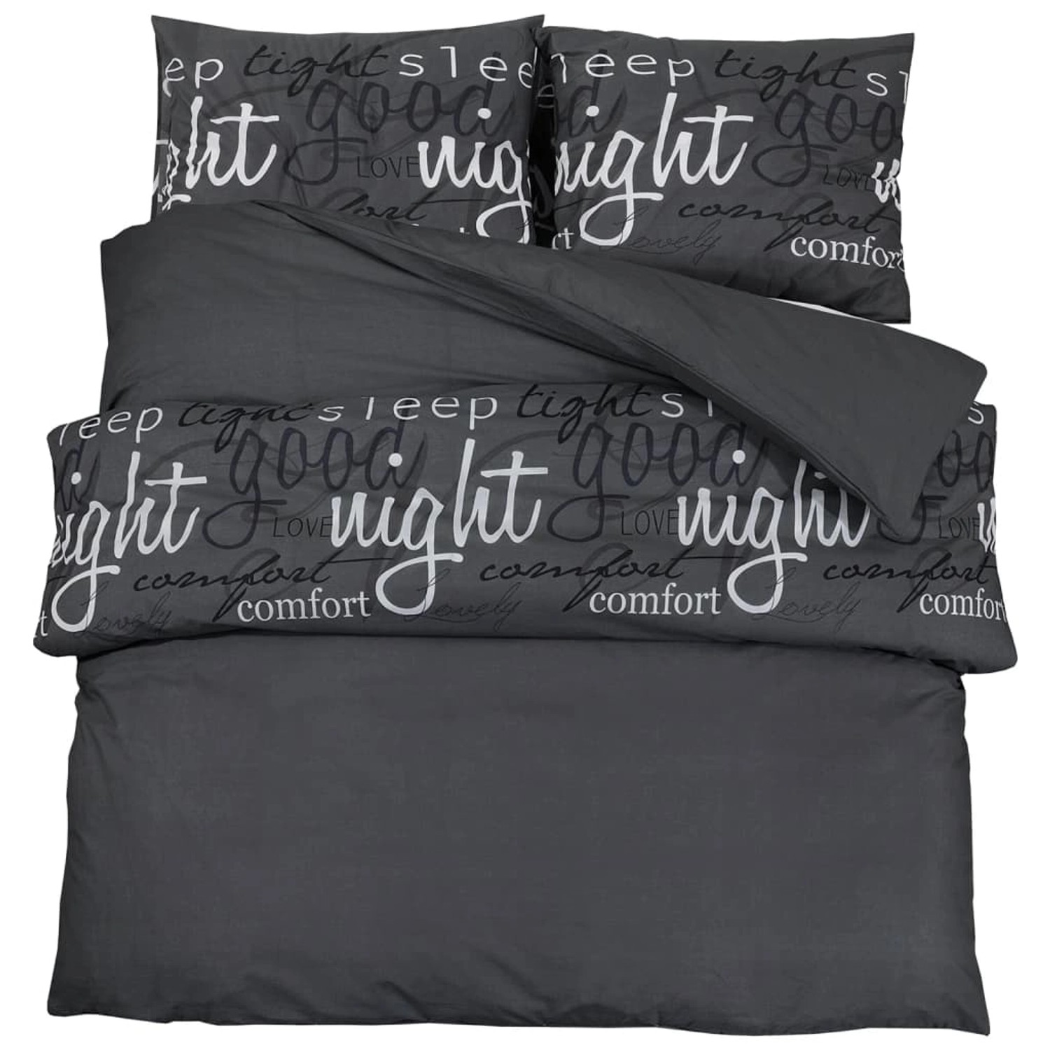 vidaXL Bettwäsche-Set Schwarz 140x200 cm Baumwolle 136533 günstig online kaufen