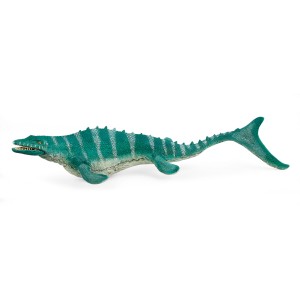 Schleich Dinosaurs Mosasaurus, detailgetreue Spielfigur mit beweglichem Kiefer, türkis mit weißen Streifen.