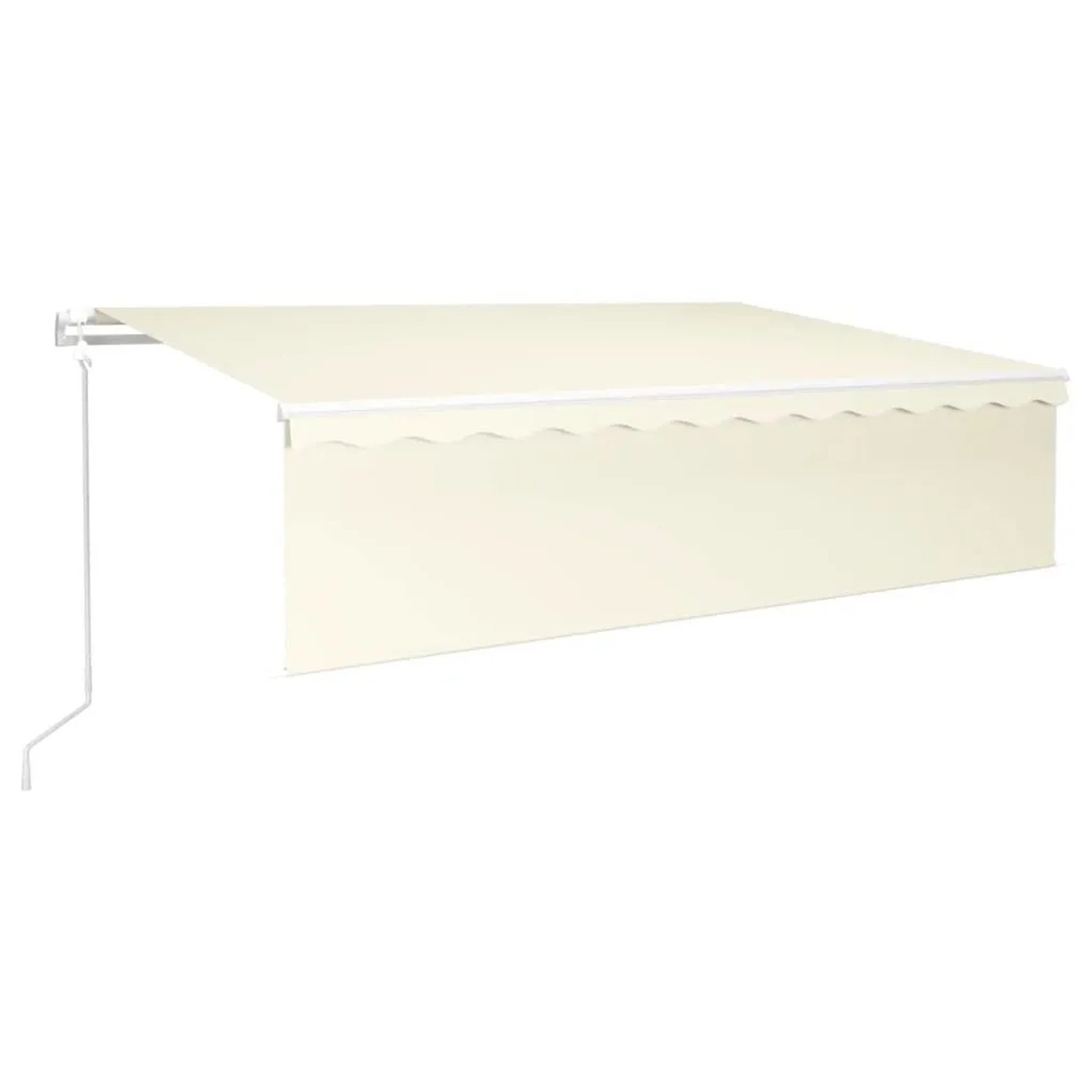 Furnicato Automatische Einziehbare Markise Mit Volant 6x3 M Creme Pulverbeschichteter Aluminiumrahmen Uv-beständig