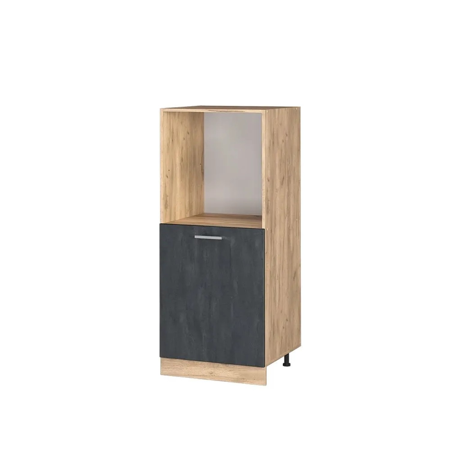 Vicco Herdumbauschrank R-Line Herdschrank Schwarz Beton Goldkraft Eiche 60 cm mit Goldkraft Eiche Korpus