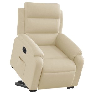 vidaXL Relaxsessel mit Aufstehhilfe Elektrisch Creme Stoff 3205013