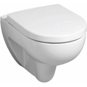 Geberit WC-Sitz Renova Plan in Weiß: WC-Sitz aus Duroplast mit Edelstahl-Scharnieren.