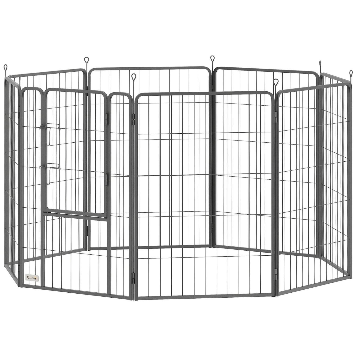PawHut Pet Playpen Stahl Flexible Welpenlaufstall Schwarz 136L x 136B x 100H cm