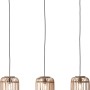 Brilliant Pendelleuchte Woodrow, 3-flammig, hellbraun, mit drei Lampenschirmen aus Holz.