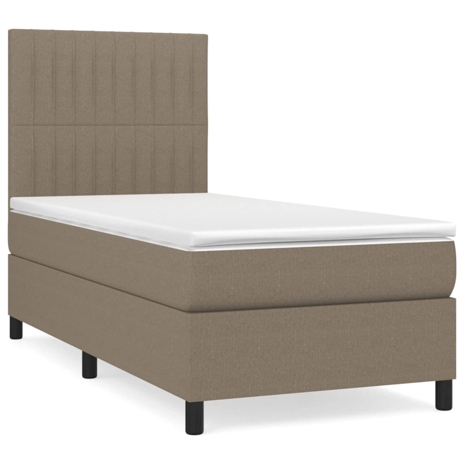 vidaXL Boxspringbett mit Matratze Taupe 100x200 cm Stoff 3141917 günstig online kaufen