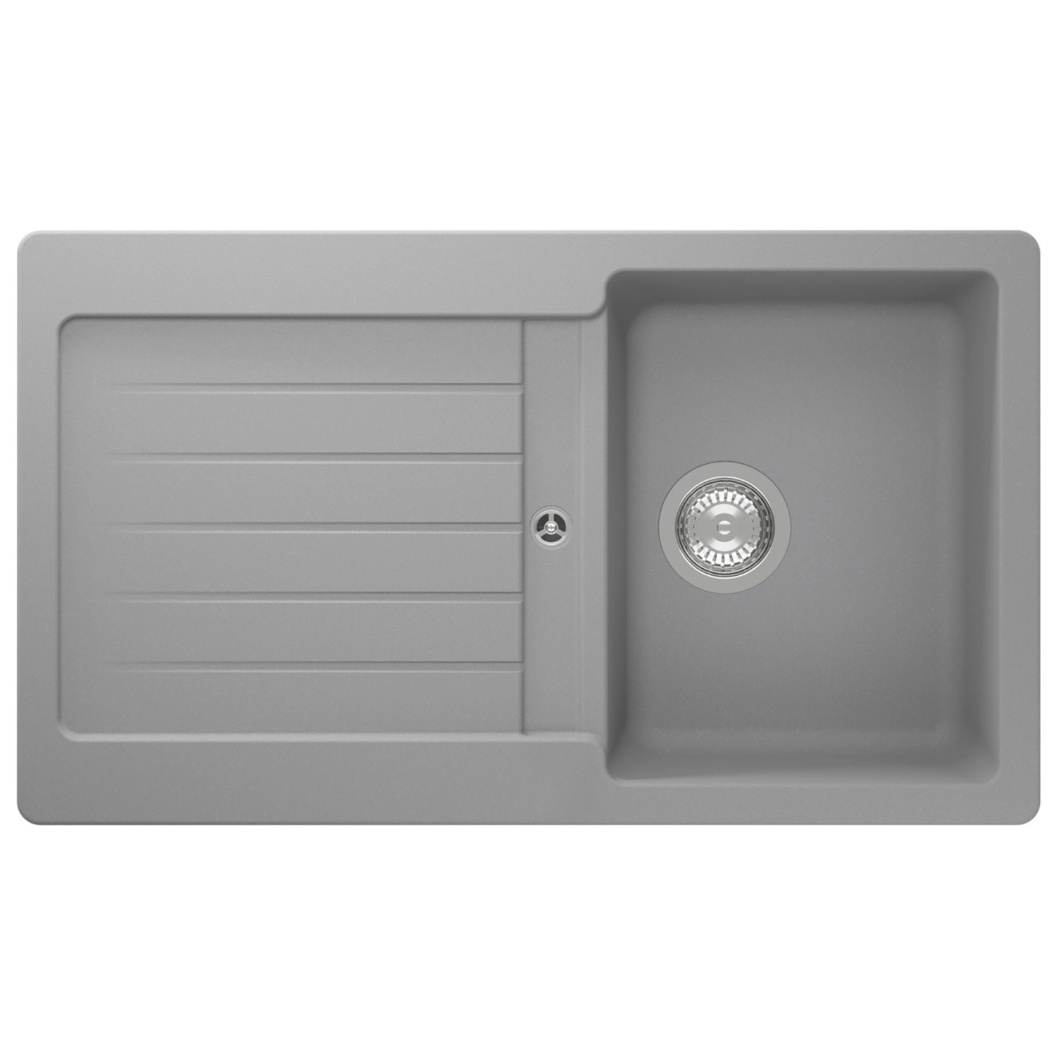 Respekta Einbauspüle Massivgranit Austin 86 cm x 50 cm Grau günstig online kaufen