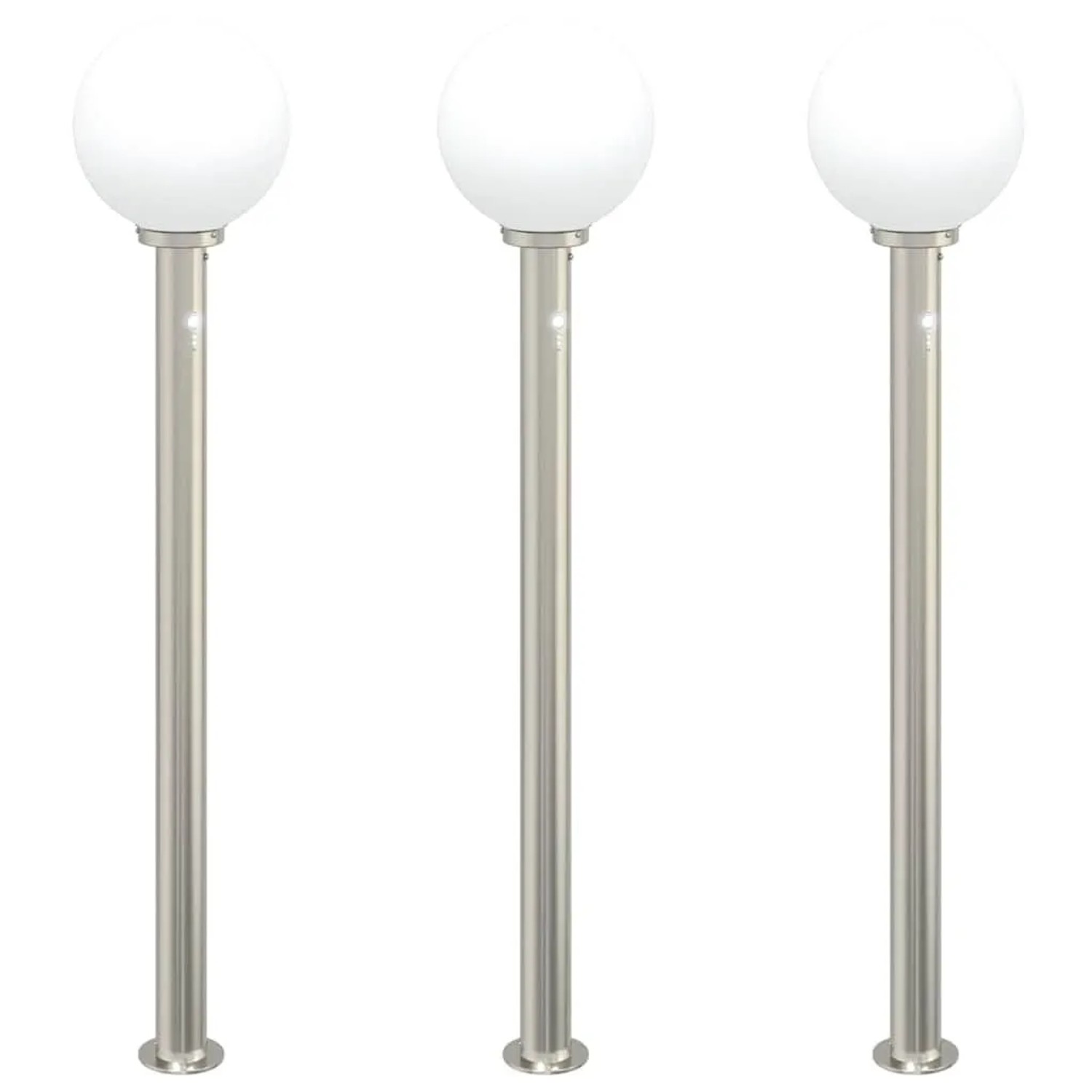 vidaXL Pollerleuchten mit Sensor 3 Stk 120 cm Edelstahl IP44 4006102