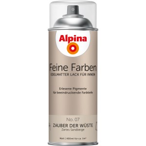 Alpina Sprühlack Zauber der Wüste, edelmatt, sandbeige, 400ml. Buntlack-Spray für Möbel und Deko.