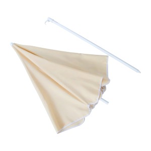 roba Sonnenschirm mit Metallgestell in Beige & Befestigungsleiste Grau Lasiert