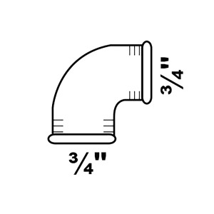Kirchhoff Winkel 90° verzinkt, 24,2 mm (3/4 IG) für Temperguss-Fittings.