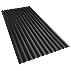 Schwarze Gutta Wellplatte Guttanit+ 76/18, 200x90 cm, für Bitumenbedachung.