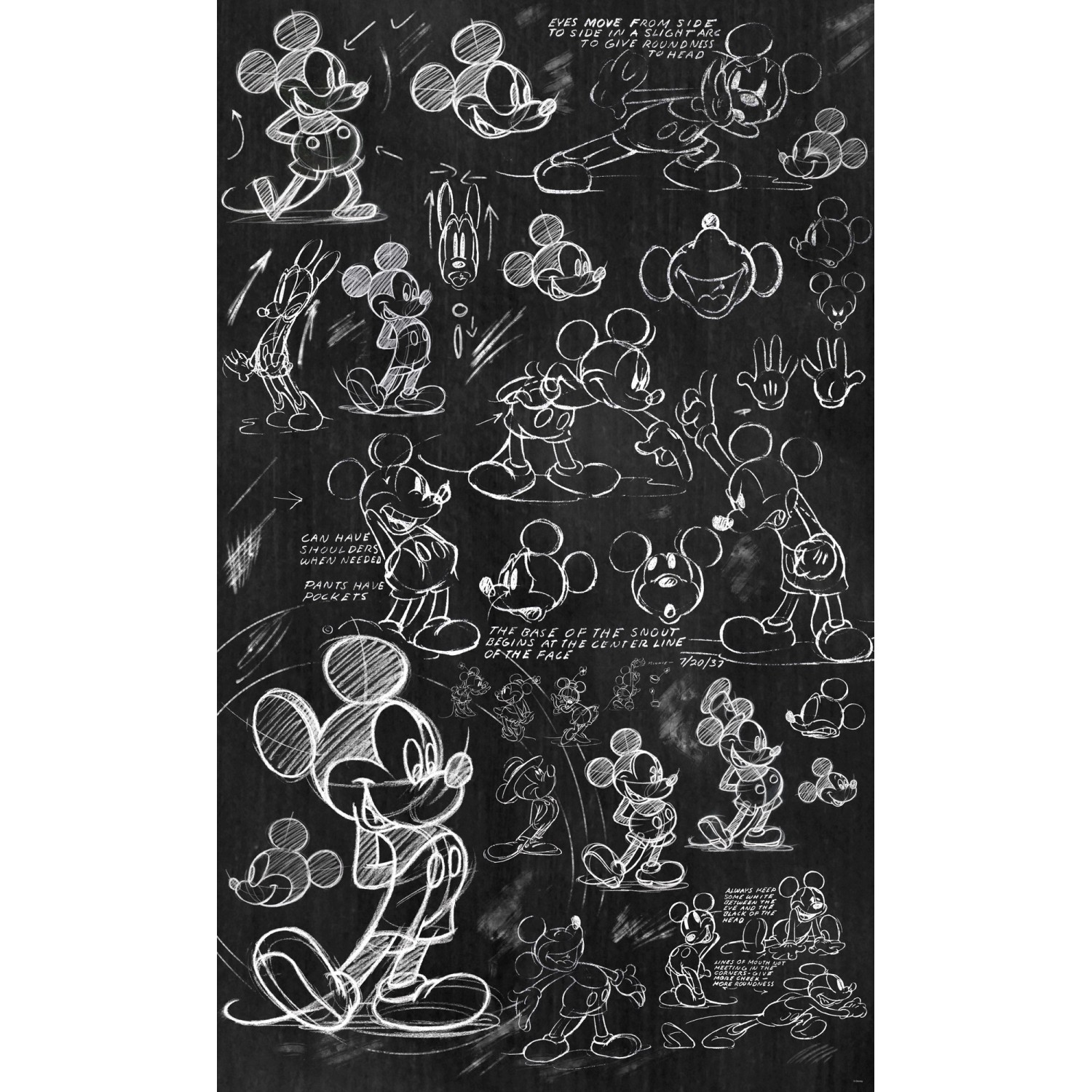 Komar Fototapete Vlies Mickey - Chalkboard  120 x 200 cm