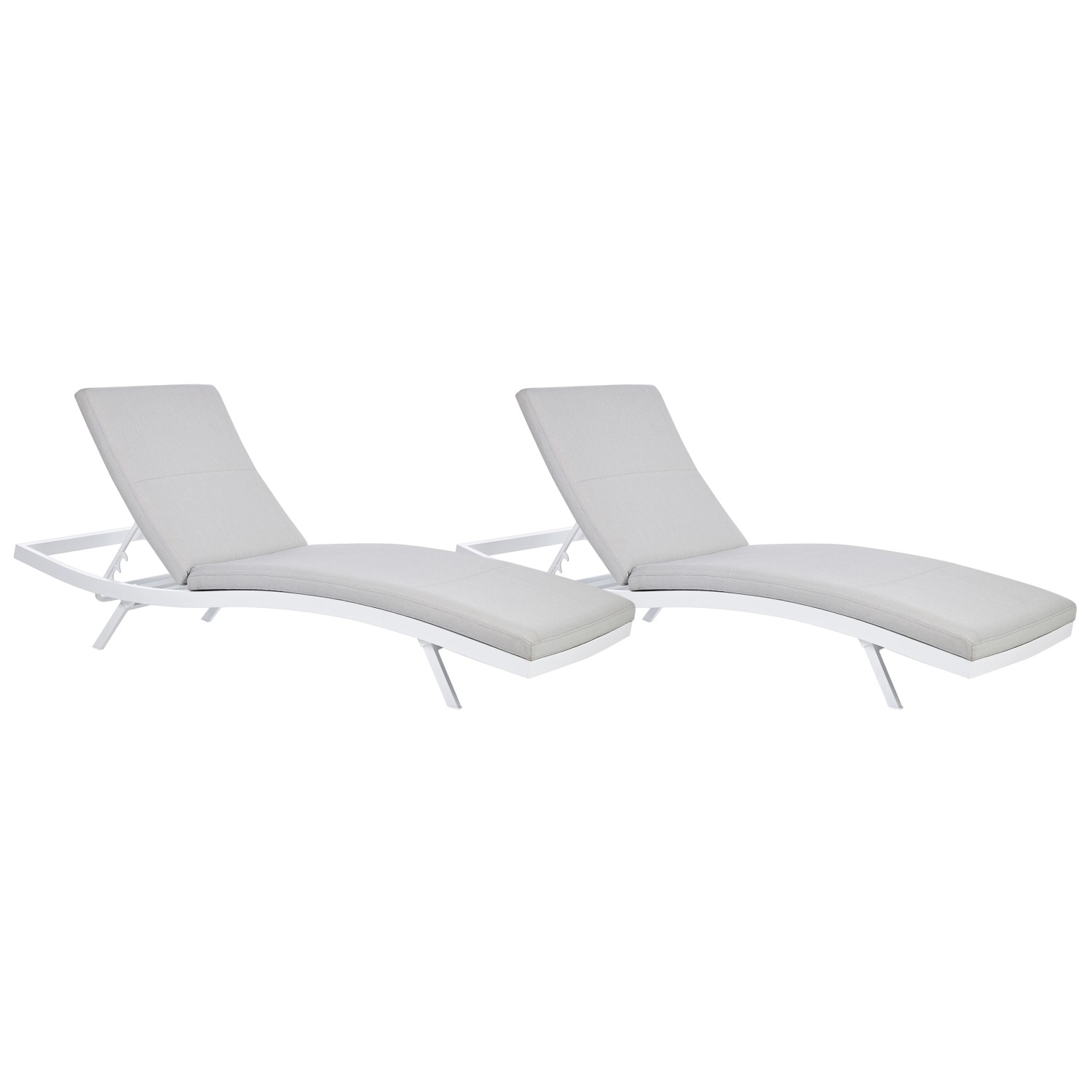 Beliani Gartenliege Grau Weiss 199x66x91 günstig online kaufen
