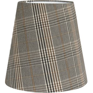PR Home Cia Lampenschirm Textil Grau Kariert E27 20x19cm