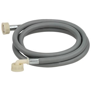 Grauer Kirchhoff Zulaufschlauch, 2 m lang, mit beidseitigem 3/4 Zoll Innengewinde für Waschmaschine.