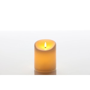 Cremefarbene Elephant LED Kerze aus Echtwachs für den Außenbereich, 10x12 cm.