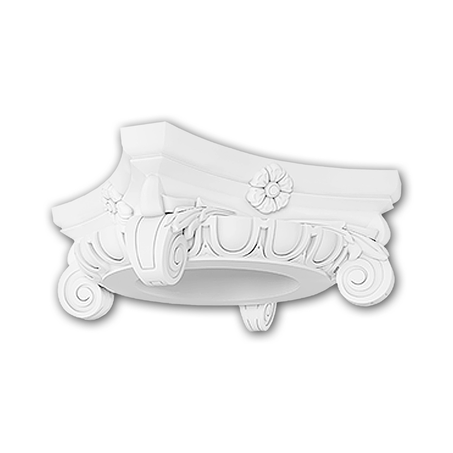 PROFHOME 111006 Vollsäulen Kapitell Säule Zierelement Stuckdekor, 27,6 cm x 11,1 cm x 28,0 cm Weiß