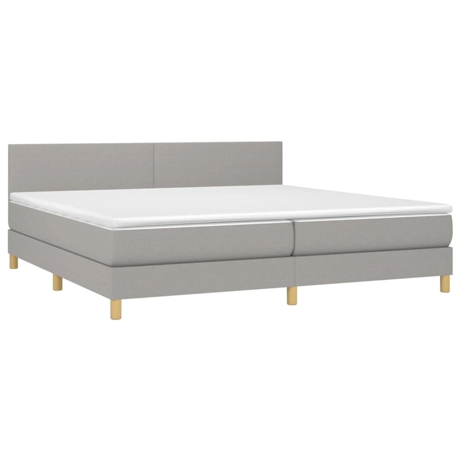 vidaXL Boxspringbett mit Matratze & LED Hellgrau 200x200 cm Stoff 3133581 günstig online kaufen