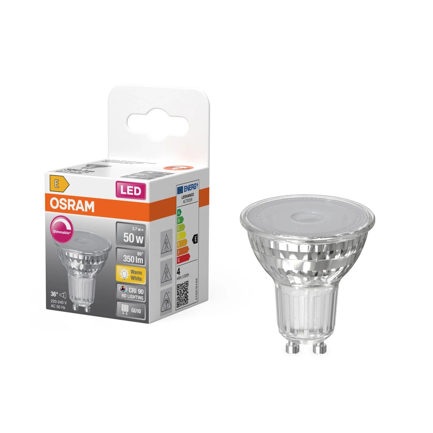 Osram LED-Leuchtmittel GU10 Reflektor PAR16 Dimmbar 3,7 W 350 lm Warmweiß_3