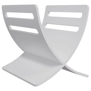 Freistehender, weißer vidaXL Zeitungsständer aus Holz für Garderobe, Wohnzimmer oder Büro.