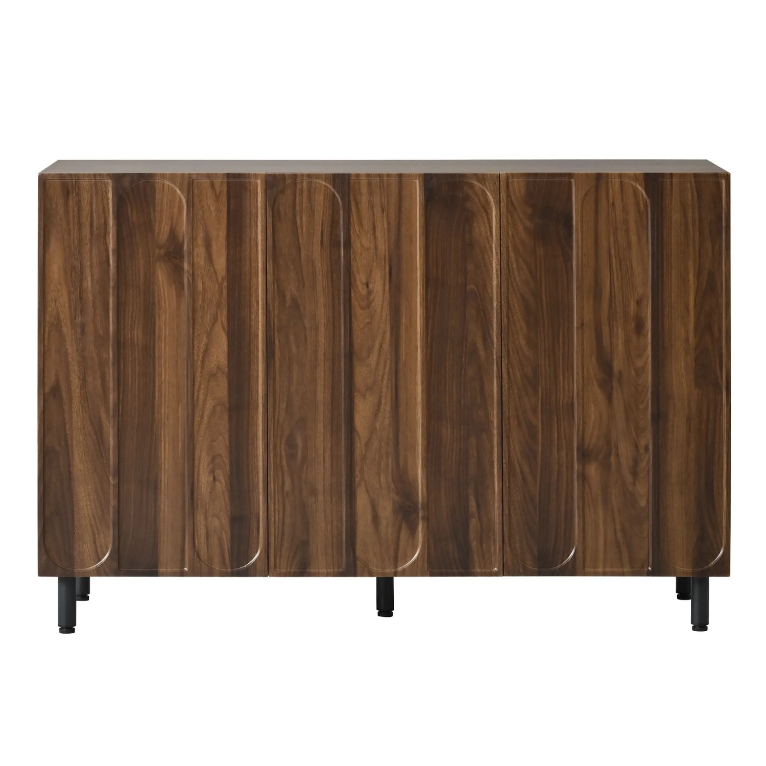 Merax Sideboard Schuhschrank 2 in 1 3 Türen Verstellbare Böden Schwarz
