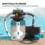 Wiltec Sandfilteranlage 250W mit Pumpe und 14l Filtertank für Pools bis 10000l/h.