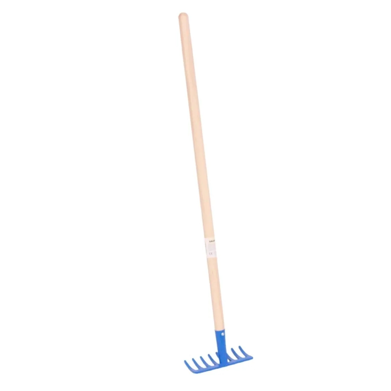 Galaflor Kinderrechen mit Holzstiel 76cm Laubrechen Blau Metall Rechen für Kinder Laubharke