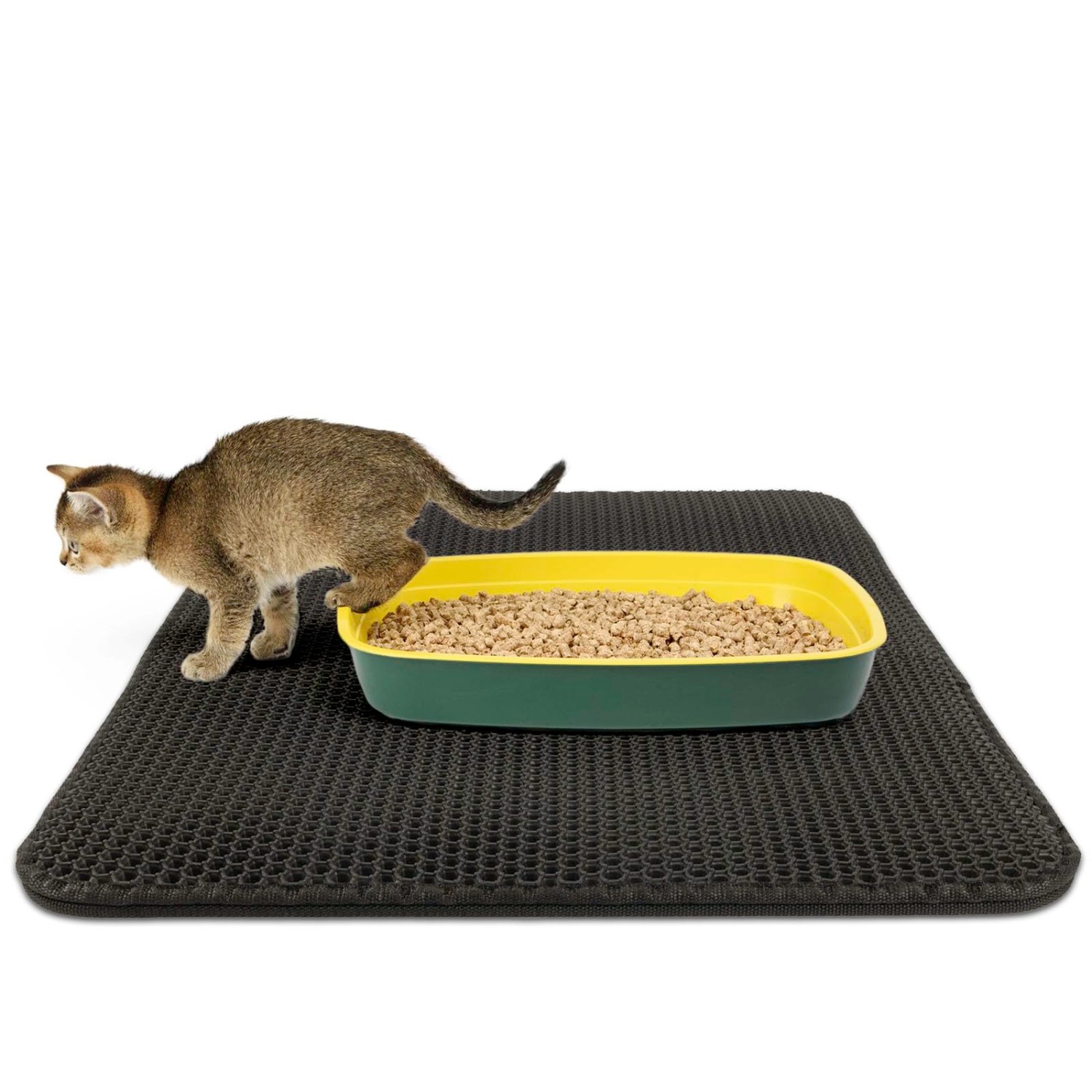 KARAT Katzenstreumatte Charly in Wabendesign Abwaschbar Anthrazit 61 x 38 c günstig online kaufen