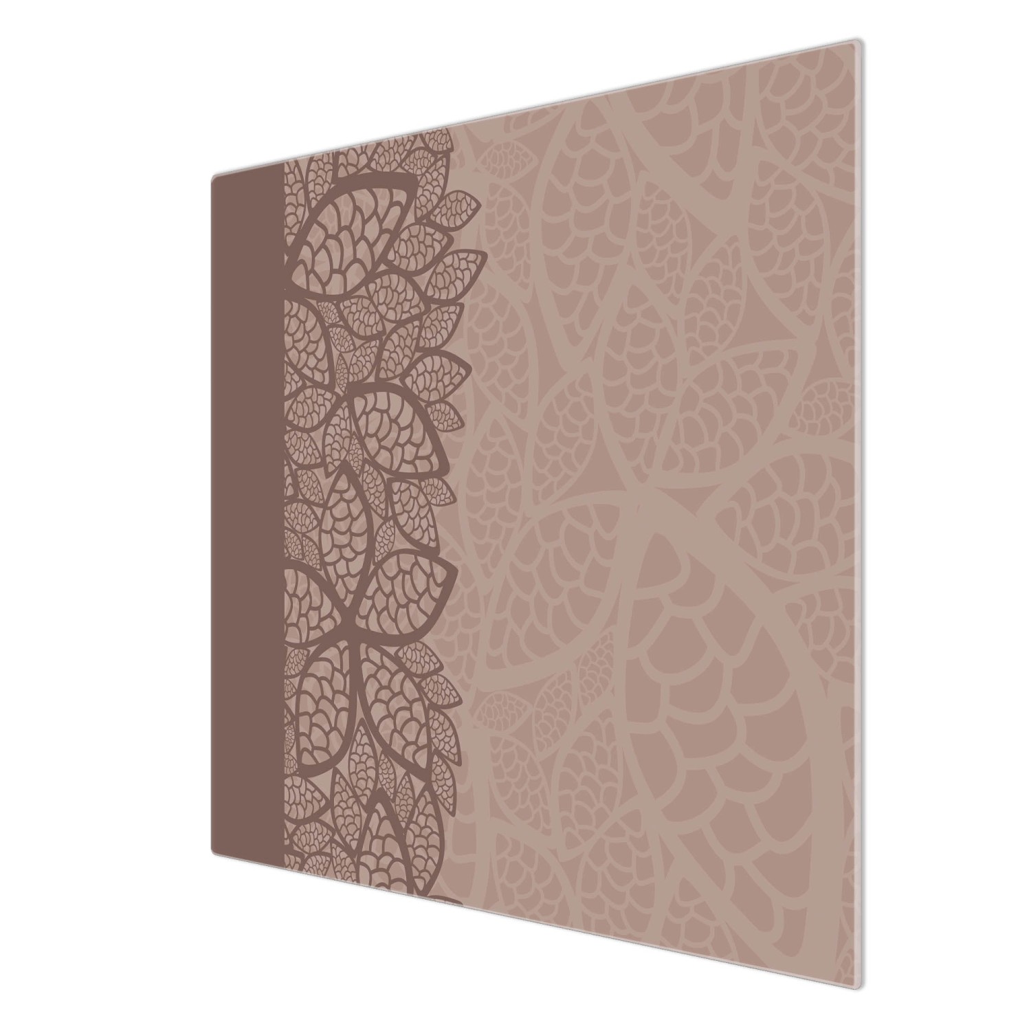 Banjado Herdabdeckplatte Glas mit Blättermuster, 60x52cm, auch als Schneidebrett nutzbar.