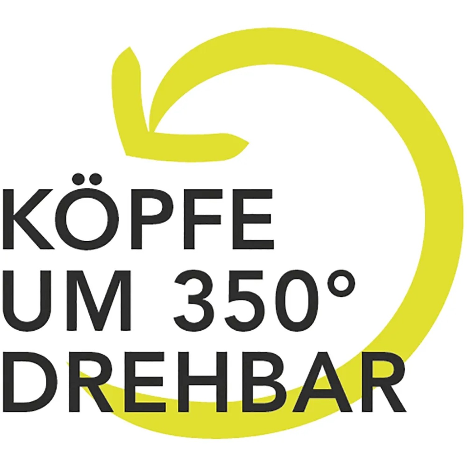 Symbol: Drehköpfe der Lutec Cuba LED Außenleuchte um 350° drehbar.