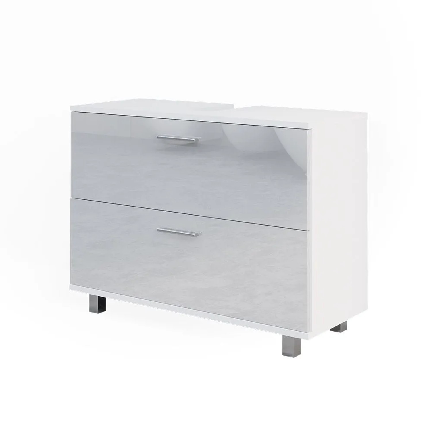 Vicco Waschbeckenunterschrank Ilias Weiß Hochglanz 80 x 61