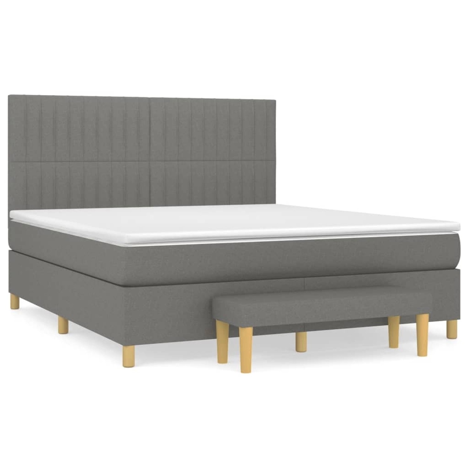 vidaXL Boxspringbett Boxspringbett mit Matratze Dunkelgrau 160x200 cm Stoff günstig online kaufen