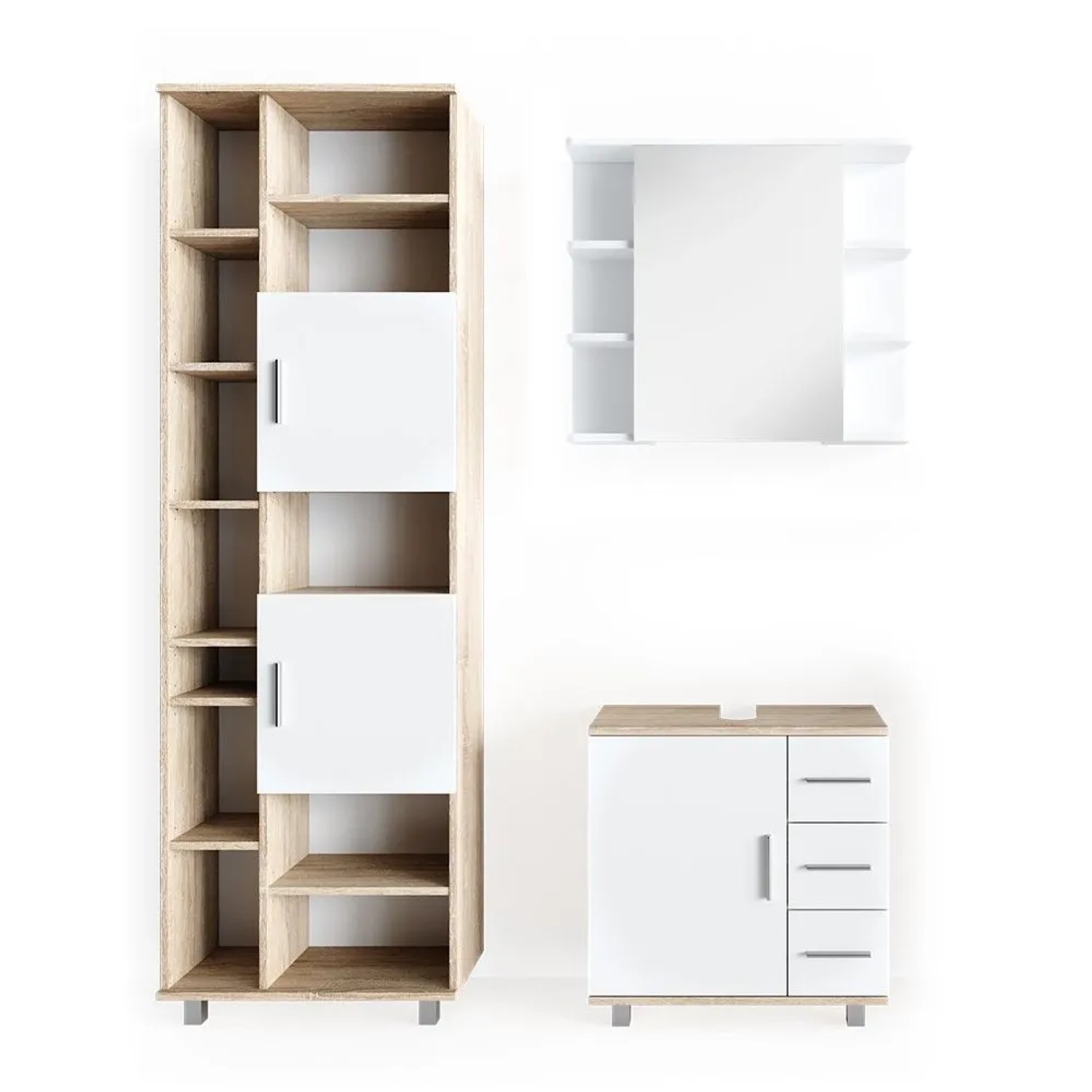 Vicco Badmöbel-Set Ilias Sonoma 60 x 61 3-teilig