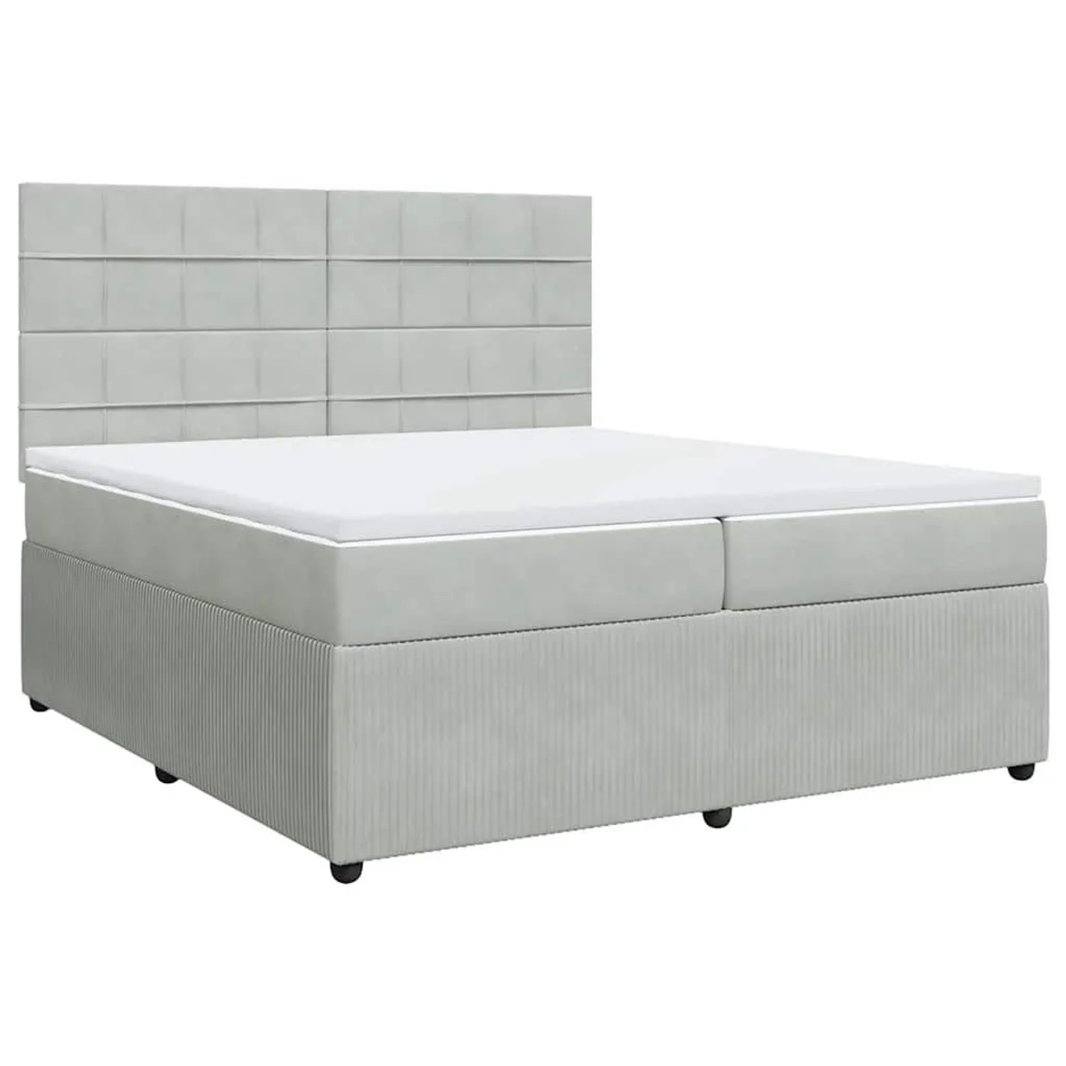 vidaXL Boxspringbett mit Matratze Hellgrau 200x200 cm Samt 3294730 günstig online kaufen
