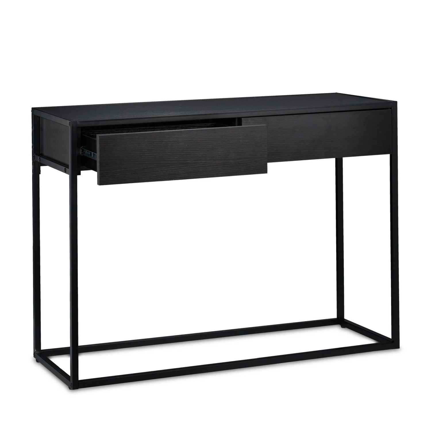 Relaxdays Konsolentisch Metall PB Schwarz mit 2 Schubladen 80,5 cm x 110 cm x 40 cm 21,7 kg