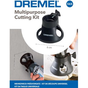 Dremel 565 Mehrzweck-Fräsvorsatz für präzise Schnitte in Laminat, Trockenbauwände und mehr.