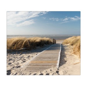 Banjado Herdabdeckplatte Glas mit Dünen Motiv, 60x52cm. Auch als Schneidebrett nutzbar.