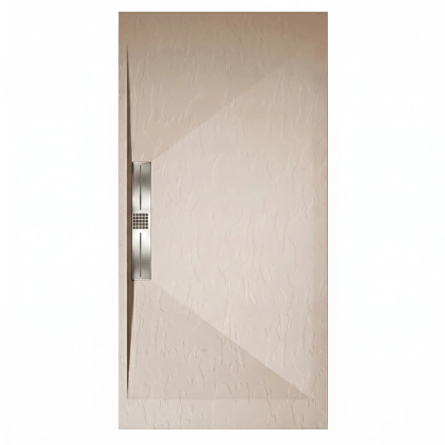 Mirlo Mineralguss Duschwanne Extra Flach Edis  Beige Ablaufschutz Chrom 80x150cm