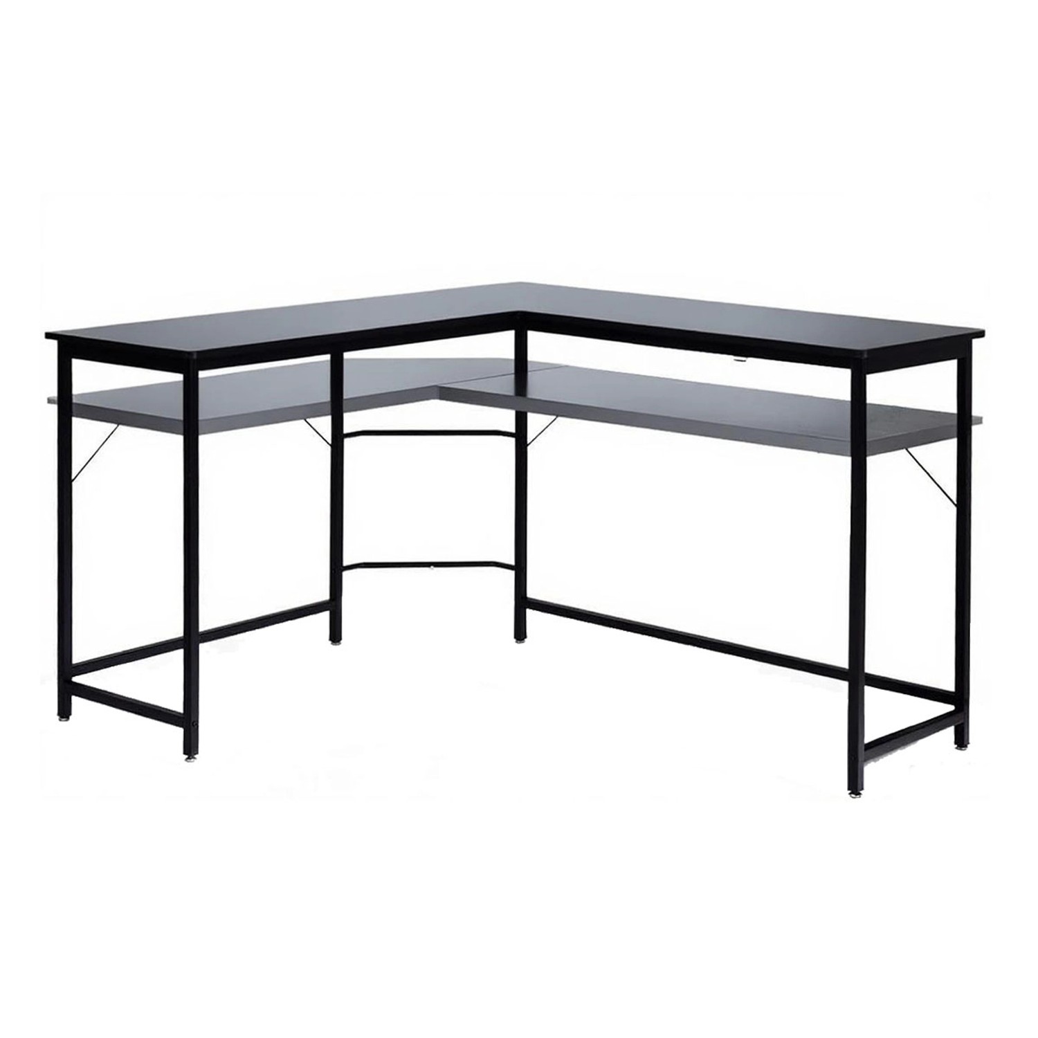 Costway Schreibtisch L-Form 168 x 125 x 74 cm Schwarz günstig online kaufen