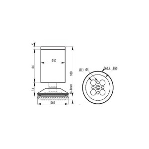 SOTECH Möbelfuß 100 mm Chrom Poliert Ø50 mm