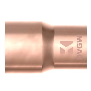 Kirchhoff Reduzier-Doppelmuffe, 18/15mm, blank, für Lötfittings. Kupfer für Trinkwasser- und Heizungsinstallation.