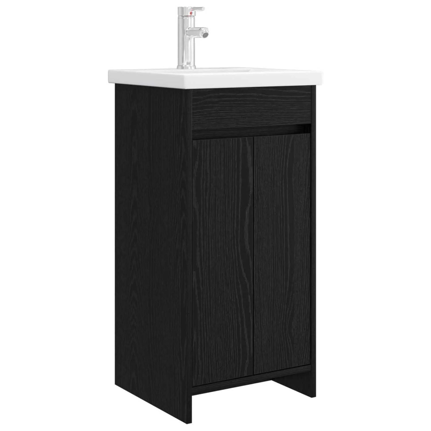 vidaXL Badezimmerschrank mit Waschbecken Schwarze Eiche 890769