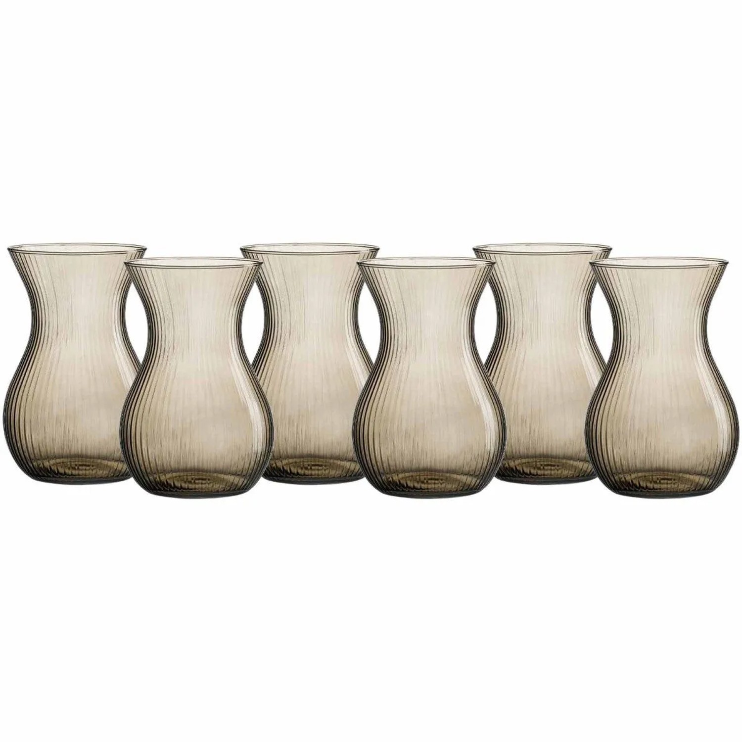Ritzenhoff & Breker Rosalie Vase aus Glas 18 cm 6er Set Smoke