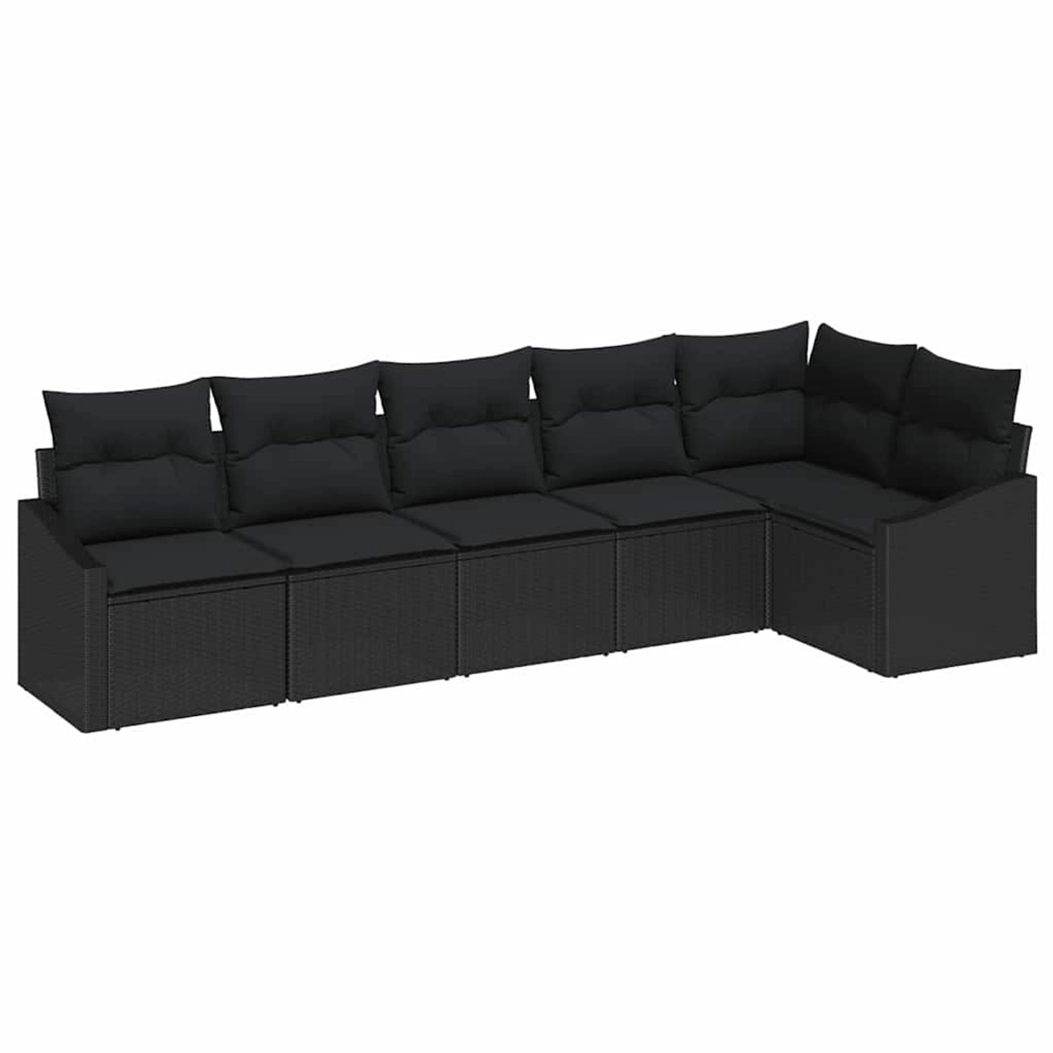 vidaXL Garten-Sofa-Set 6-Tlg Schwarz Poly Rattan 3346743 günstig online kaufen